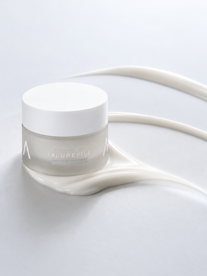 Vasetto di Crema Ialurefill ANIMA su una striscia di texture
